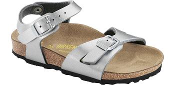 Dětské Rio Birkenstock Birko-flor Narrow Stříbrné | CZ 124LIS